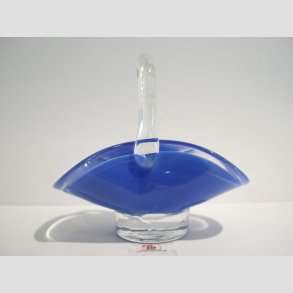 Glasskl - Hndlavet Mini Glas Skl Med Hank - Mat Jadebl - 12x12cm