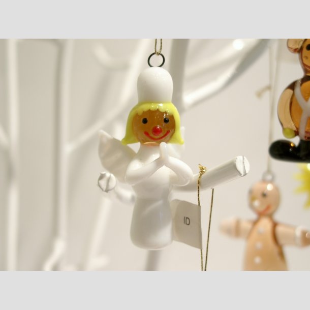 Glaskunst Figurer - Hngende Glas Figurer - 3-5cm Hvid