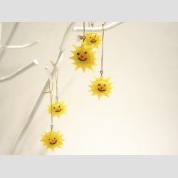 Glaskunst - Gult Forr - Hngende Gule Glas Figurer - 3-4cm