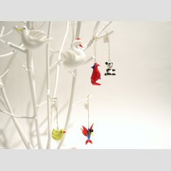 Hngende Glas Fugle &amp; Glasfigurer - 2-4cm