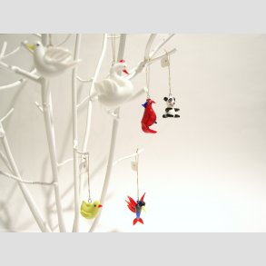 Hngende Glas Fugle & Glasfigurer - 2-4cm