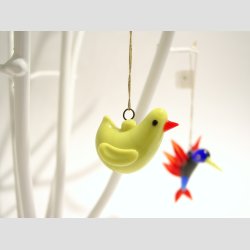 Hngende Glasfigurer - Gule Kyllinger - 3-4cm