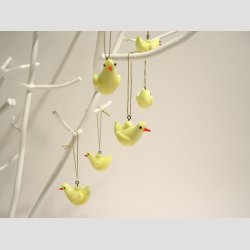 Glaskunst - Gult Forr - Hngende Gule Glas Figurer - 3-4cm