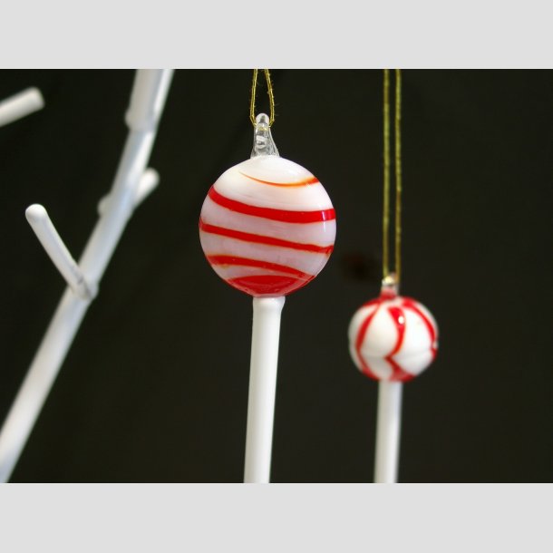 Julepynt - Hngende Bolsjefarvede Glas Slikkepinde - 7cm ID Deko1