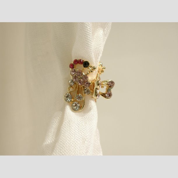 Forgyldt Hr &amp; Trklde Spnder - Pfugle - 2,5cm ID Deko1