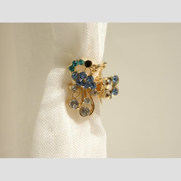 Forgyldt Hr &amp; Trklde Spnder - Pfugle - 2,5cm ID Deko2