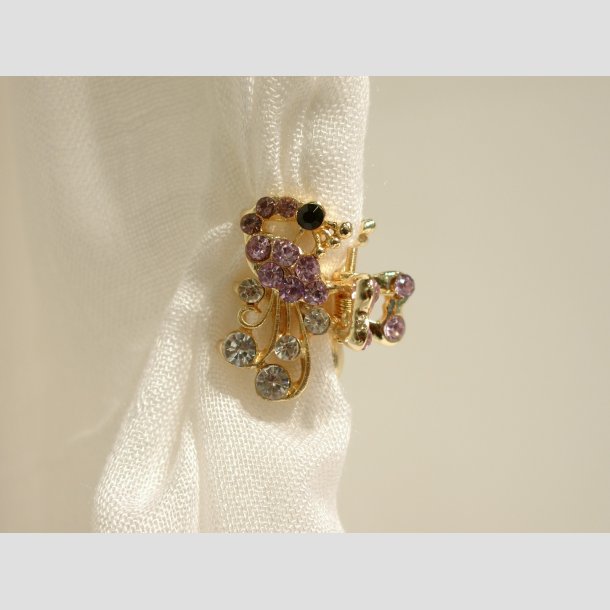 Forgyldt Hr &amp; Trklde Spnder - Pfugle - 2,5cm ID Deko4