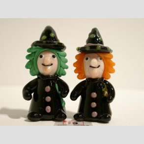 Glaskunst - Hekse Sstre i Glas - 2 Farver - 5cm