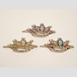 Forgyldte Hr &amp; Trkde Spnde - Krone - 7cm