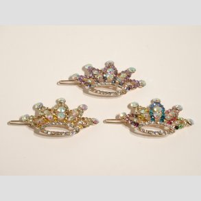 Forgyldte Hr & Trkde Spnde - Krone - 7cm