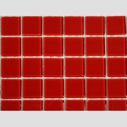 Glas Mosaik Kakel Flise - 2,5x2,5cm - Rd