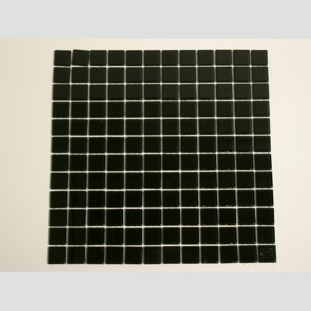 Glas Mosaik Kakel Flise - 2,5x2,5cm - Sort ID Deko2