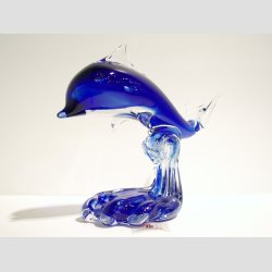 Delfin - Glas Delfin P en Blge - Klar/Bl - 15cm