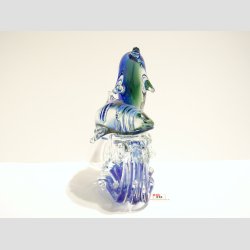 Glas Delfin &amp; Haj P Blge - Klar/Bl/Grn - 12cm