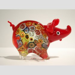 Glasdyr - Glas Gris - Millefiori - 9cm