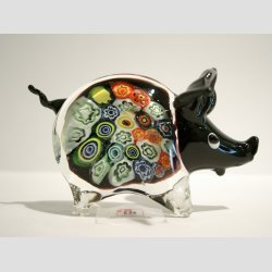 Glasdyr - Glas Gris - Millefiori - 9cm