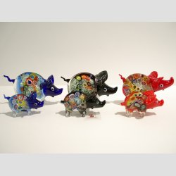 Glas Gris - Millefiori - 1 Stor + 1 Lille - 1 St