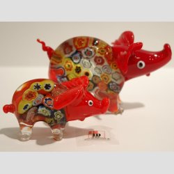 Glas Gris - Millefiori - 1 Stor + 1 Lille - 1 St