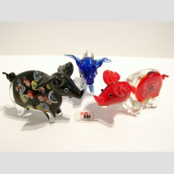 Glasdyr - Glas Gris - Millefiori - 6cm