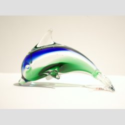 Delfiner - Stende Klar/Bl/Grn Glas Delfin