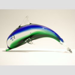 Delfiner - Stende Klar/Bl/Grn Glas Delfin