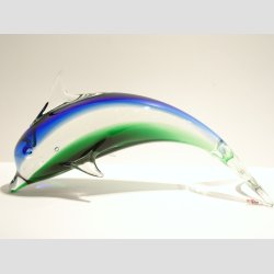 Delfiner - Stende Klar/Bl/Grn Glas Delfin