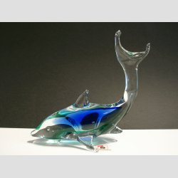 Glas Delfin - Hj Hale - Klar/Bl/Grn - 12cm