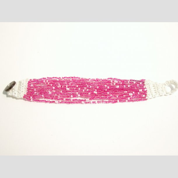 Armbnd - Hndknyttet - Mini Glas Perle Armbnd - 20cm Lyser&oslash;d