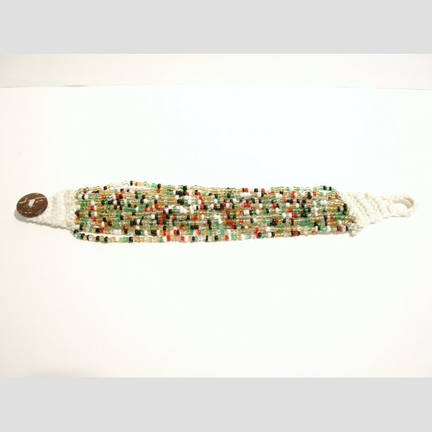 Armbnd - Hndknyttet - Mini Glas Perle Armbnd - 20cm Lysebrun