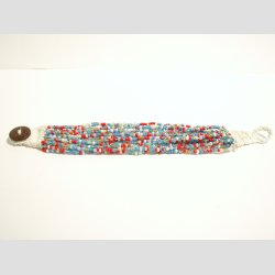 Armbnd - Hndknyttet - Mini Glas Perle Armbnd - 20cm