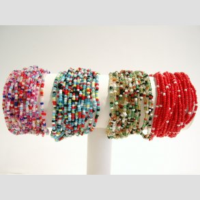 Armbnd - Hndknyttet - Mini Glas Perle Armbnd - 20cm