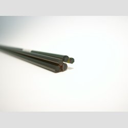 Glas Stnger - Pind Millefiori - Lysegrn/Brun - Dia4-6mm - 50cm