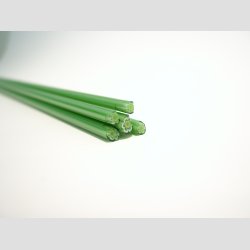 Glas Stnger - Pind Millefiori - Grn/Hvid/Gul - Dia4-6mm - 50cm