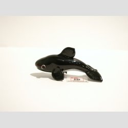 Marsvin I Glas - Sort/Hvid - 5cm