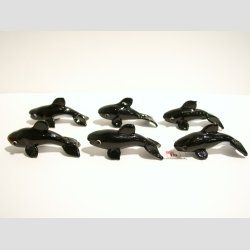 Marsvin I Glas - Sort/Hvid - 5cm