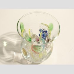 Glas Bolsjer - Klar Med Blomst - 1 Pakke Med 6 Farver - 5-6cm (Flad Bagside)
