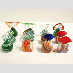 Chokolade Bolsjer - Halve Bolsjer &amp; Karameller i Glas - 1 st med 12 stk Asst. - 3-4cm