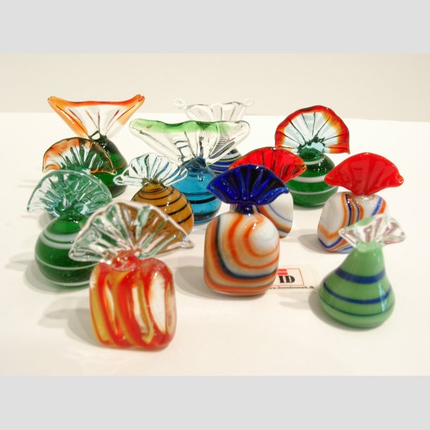 Chokolade Bolsjer - Halve Bolsjer &amp; Karameller i Glas - 1 st med 12 stk Asst. - 3-4cm