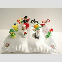 Gaveide - Glas Nipsenle - 20 Forskellige P en hvid Silkepude - Hndlavede