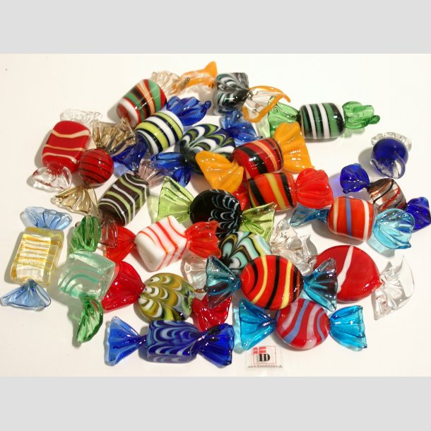 Bolsjer &amp; Karameller i Glas - Med 1 St 12 Stk / 24 Stk Asst. - 5-6cm Bolsjer 24stk