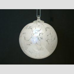 Glas Kugle - Mundblst - Klar/Hvid Sne - Dia. 10cm