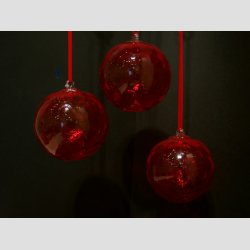 Julekugle - Glas Kugle - Mundblst - Rd - Dia. 10cm