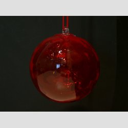Julekugle - Glas Kugle - Mundblst - Rd - Dia. 10cm