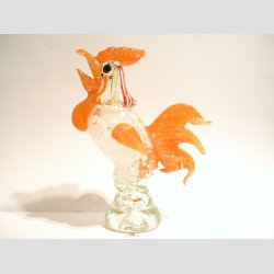Glasfigurer - Hane - Store Orange Glas Haner - 18-30cm