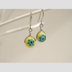 reringe - Glas Millefiori - 6 St Forskellige Farver - 3cm (perle 1cm)