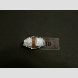 Glas Perler - Hndlavet Hvid/Oval - Med Guld striber - 1,5-2,0cm