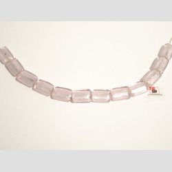 Hndlavet Glas Perle - Lille Firkant Med Slv - Lyserd - 2cm