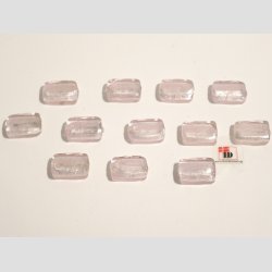 Hndlavet Glas Perle - Lille Firkant Med Slv - Lyserd - 2cm