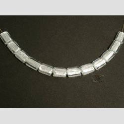 Hndlavet Glas Perle - Lille Firkant Med Slv - Klar - 2cm