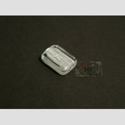 Hndlavet Glas Perle - Lille Firkant Med Slv - Klar - 2cm